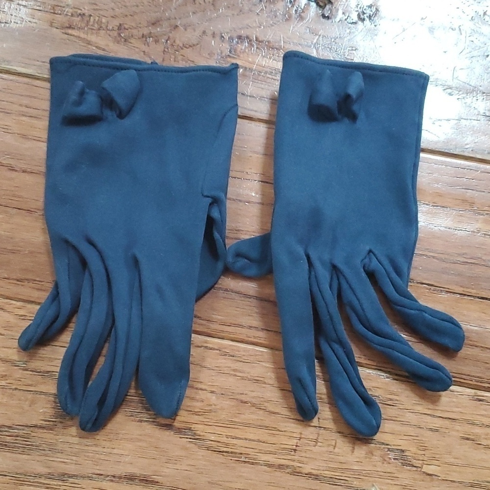Christian Dior vintage blue cotton bow gloves